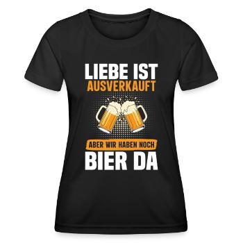 Malle LIEBE IST AUSVERKAUFT BIER IST NOCH DA - Frauen Funktions-T-Shirt - Schwarz - Vorne - AI Model Female 172 light (172cm)
