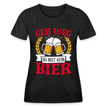 Malle GEH WEG DU BIST KEIN BIER Lustig - Frauen Funktions-T-Shirt - Schwarz - Vorne - AI Model Female 172 light (172cm)