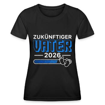 ZUKÜNFTIGER VATER 2026 Vaterschaft Lustiges - Frauen Funktions-T-Shirt - Schwarz - Vorne - AI Model Female 172 light (172cm)