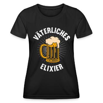 Vaterschaft VÄTERLICHES ELIXIER Lustiges - Frauen Funktions-T-Shirt - Schwarz - Vorne - AI Model Female 172 light (172cm)
