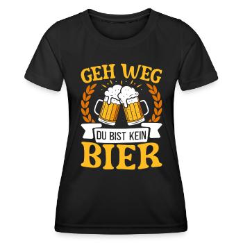 Malle GEH WEG DU BIST KEIN BIER Lustig - Frauen Funktions-T-Shirt - Schwarz - Vorne - AI Model Female 172 light (172cm)