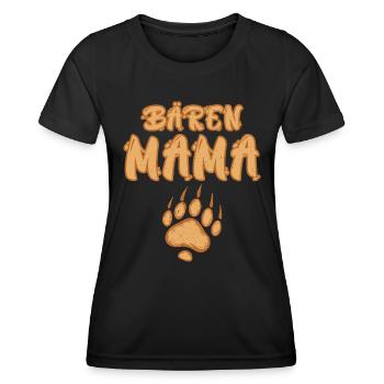Zukünftige Mutter BÄREN MAMA Lustiges - Frauen Funktions-T-Shirt - Schwarz - Vorne - AI Model Female 172 light (172cm)
