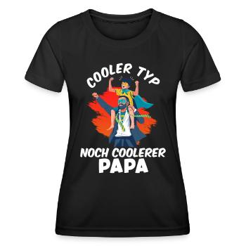 Werdender Vater COOLER TYP COOLERER PAPA - Frauen Funktions-T-Shirt - Schwarz - Vorne - AI Model Female 172 light (172cm)