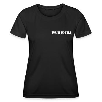 wüu is cha - Frauen Funktions-T-Shirt - Schwarz - Vorne - AI Model Female 172 light (172cm)