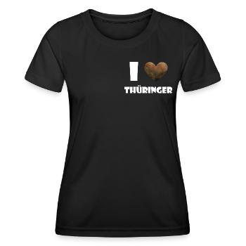 I love Thüringer - Frauen Funktions-T-Shirt - Schwarz - Vorne - AI Model Female 172 light (172cm)