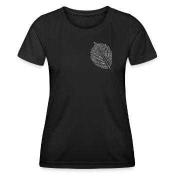 Hasel / Blatt - Haselnuss - Frauen Funktions-T-Shirt - Schwarz - Vorne - AI Model Female 172 light (172cm)