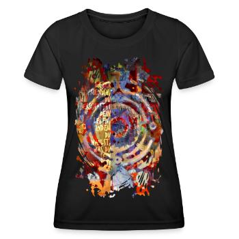 DU WÄHLST / Abstrakte Kunst - Frauen Funktions-T-Shirt - Schwarz - Vorne - AI Model Female 172 light (172cm)