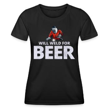 Welding Welder Metal Construction Ironworker Beer - Women's Functional T-Shirt - black - Front - AI Model Female 172 light (172cm)