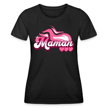 Flamme Cadeau Meilleure Maman - T-shirt sport Femme - noir - Devant - AI Model Female 172 light (172cm)
