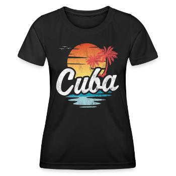 Kuba - Frauen Funktions-T-Shirt - Schwarz - Vorne - AI Model Female 172 light (172cm)