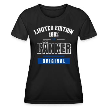Limited Edition 100% - Banker - Original - Women's Functional T-Shirt - black - Front - AI Model Female 172 light (172cm)