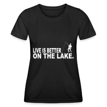 Fischen Dad Geschenkidee - Frauen Funktions-T-Shirt - Schwarz - Vorne - AI Model Female 172 light (172cm)