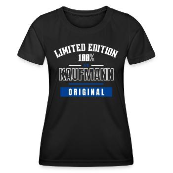 Limited Edition 100% - Kaufmann - Original - Women's Functional T-Shirt - black - Front - AI Model Female 172 light (172cm)