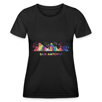 Horizon de San Antonian San Antonio - T-shirt sport Femme - noir - Devant - AI Model Female 172 light (172cm)