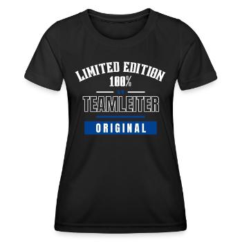 Limited Edition 100% - Team Leader - Original - Women's Functional T-Shirt - black - Front - AI Model Female 172 light (172cm)