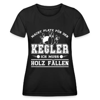 Kegeln Holz Pin Kugel Kegelverein Kegel Kegelclub - Frauen Funktions-T-Shirt - Schwarz - Vorne - AI Model Female 172 light (172cm)