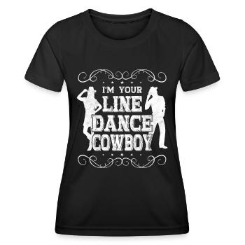 Country Line Dance Apperal Men, Western Linedance - Women's Functional T-Shirt - black - Front - AI Model Female 172 light (172cm)