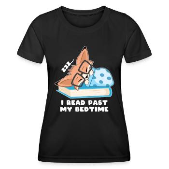 Nerd Fuchs I read past my bedtime - Frauen Funktions-T-Shirt - Schwarz - Vorne - AI Model Female 172 light (172cm)