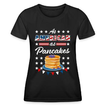 As American As Pancakes 4th of July USA - Frauen Funktions-T-Shirt - Schwarz - Vorne - AI Model Female 172 light (172cm)
