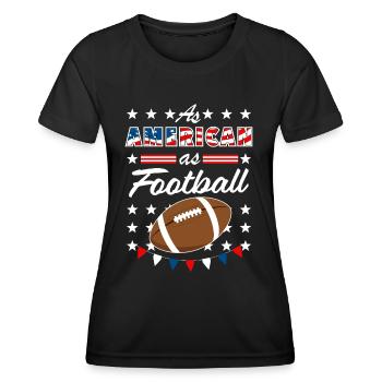 As American As Football 4th of July USA - Frauen Funktions-T-Shirt - Schwarz - Vorne - AI Model Female 172 light (172cm)