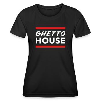 Ghetto House Music Minimalist Booty House - T-shirt sport Femme - noir - Devant - AI Model Female 172 light (172cm)
