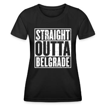 Straight Outta Belgrade Vintage - T-shirt sport Femme - noir - Devant - AI Model Female 172 light (172cm)