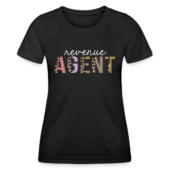 Agent de revenu Leopard Print Drôle cadeau - T-shirt sport Femme - noir - Devant - AI Model Female 172 light (172cm)