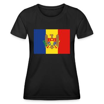 Offizielle moldauische Flagge Mexican Country Pride - Frauen Funktions-T-Shirt - Schwarz - Vorne - AI Model Female 172 light (172cm)