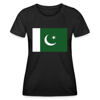 Drapeau officiel du Pakistan Pakistan Country Pride - T-shirt sport Femme - noir - Devant - AI Model Female 172 light (172cm)