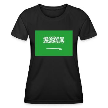 Offizielle saudi-arabische Flagge Saudi-Arabien oder Saudi-Arabien - Frauen Funktions-T-Shirt - Schwarz - Vorne - AI Model Female 172 light (172cm)