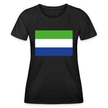 Official Sierra Leone Flag Sierra Leonian Country - Women's Functional T-Shirt - black - Front - AI Model Female 172 light (172cm)