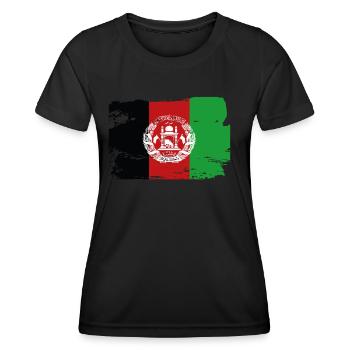 Drapeau officiel de l’Afghanistan Pays de l’Afghanistan - T-shirt sport Femme - noir - Devant - AI Model Female 172 light (172cm)
