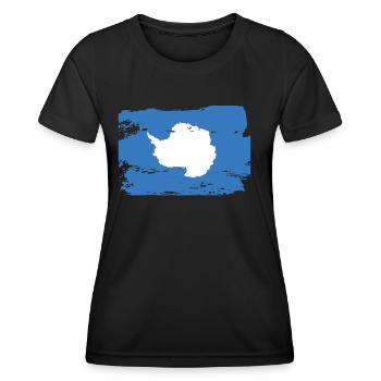 Official Antarctica Flag Antarctican Country - Women's Functional T-Shirt - black - Front - AI Model Female 172 light (172cm)