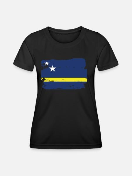 Offizielle Curacao Flagge Curaçao Country Pride - Frauen Funktions-T-Shirt - Schwarz