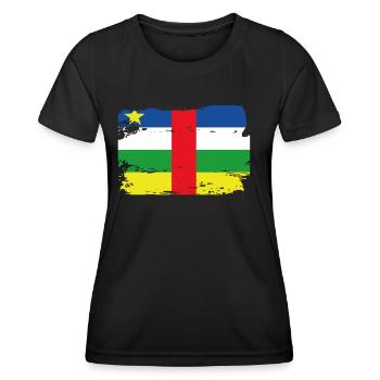 Drapeau officiel de la République centrafricaine Afrique - T-shirt sport Femme - noir - Devant - AI Model Female 172 light (172cm)