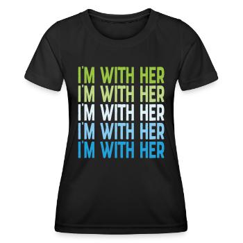 Je suis avec ses citations à l’appui - T-shirt sport Femme - noir - Devant - AI Model Female 172 light (172cm)