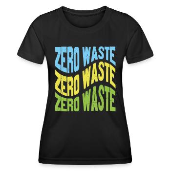Citations motivationnelles zéro déchet - T-shirt sport Femme - noir - Devant - AI Model Female 172 light (172cm)
