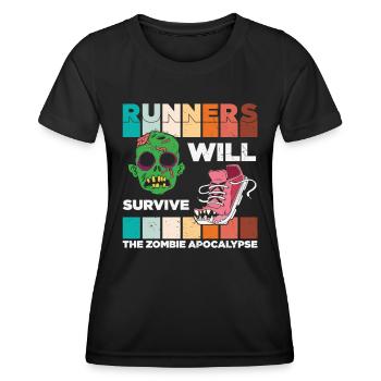 Läufer werden den Zombie Apocalypse Zombie überleben - Frauen Funktions-T-Shirt - Schwarz - Vorne - AI Model Female 172 light (172cm)