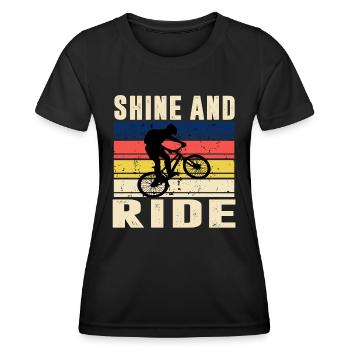 Shine and Ride Cool Citations - T-shirt sport Femme - noir - Devant - AI Model Female 172 light (172cm)