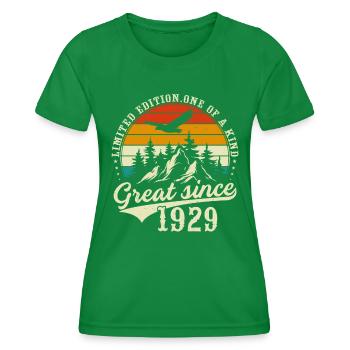 Einzigartig seit 1929 - Frauen Funktions-T-Shirt - Kelly Green - Vorne - AI Model Female 172 dark (172cm)