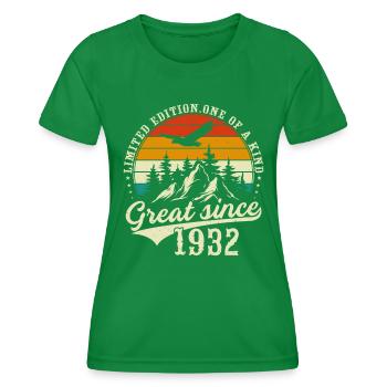 Einzigartig seit 1932 - Frauen Funktions-T-Shirt - Kelly Green - Vorne - AI Model Female 172 dark (172cm)