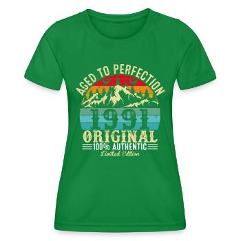 Perfekt gealtert 1991 original - Frauen Funktions-T-Shirt - Kelly Green - Vorne - AI Model Female 172 dark (172cm)