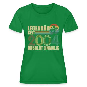 Limited Edition Jahrgang 2004 18 Jahre Geburtstag - Frauen Funktions-T-Shirt - Kelly Green - Vorne - AI Model Female 172 dark (172cm)