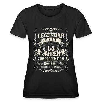 Legendär seit 64 Jahren - Frauen Funktions-T-Shirt - Schwarz - Vorne - AI Model Female 172 light (172cm)