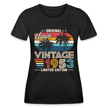 1953 - L’élégance intemporelle - T-shirt sport Femme - noir - Devant - AI Model Female 172 light (172cm)