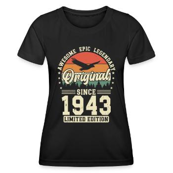 1943 : Intemporellement légendaire - T-shirt sport Femme - noir - Devant - AI Model Female 172 light (172cm)