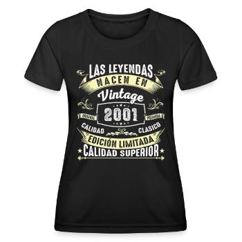 23. Geburtstag Jahrgang 2001 - Frauen Funktions-T-Shirt - Schwarz - Vorne - AI Model Female 172 light (172cm)