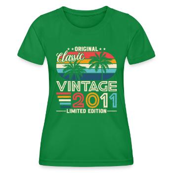 Vintage 2011 Birthday Gift - Women's Functional T-Shirt - kelly green - Front - AI Model Female 172 dark (172cm)