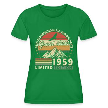 Vintage 1959 - Legendary Birth Year - Women's Functional T-Shirt - kelly green - Front - AI Model Female 172 dark (172cm)