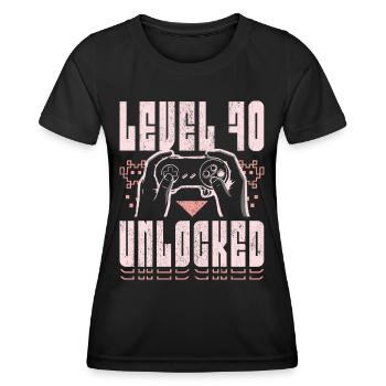 Vintage Video Games 1954 70 Years Anniversary Gamer - Women's Functional T-Shirt - black - Front - AI Model Female 172 light (172cm)
